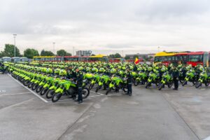 Nuevas motocicletas de la Policía Metropolitana para vigilancia en TransMilenio Bogotá